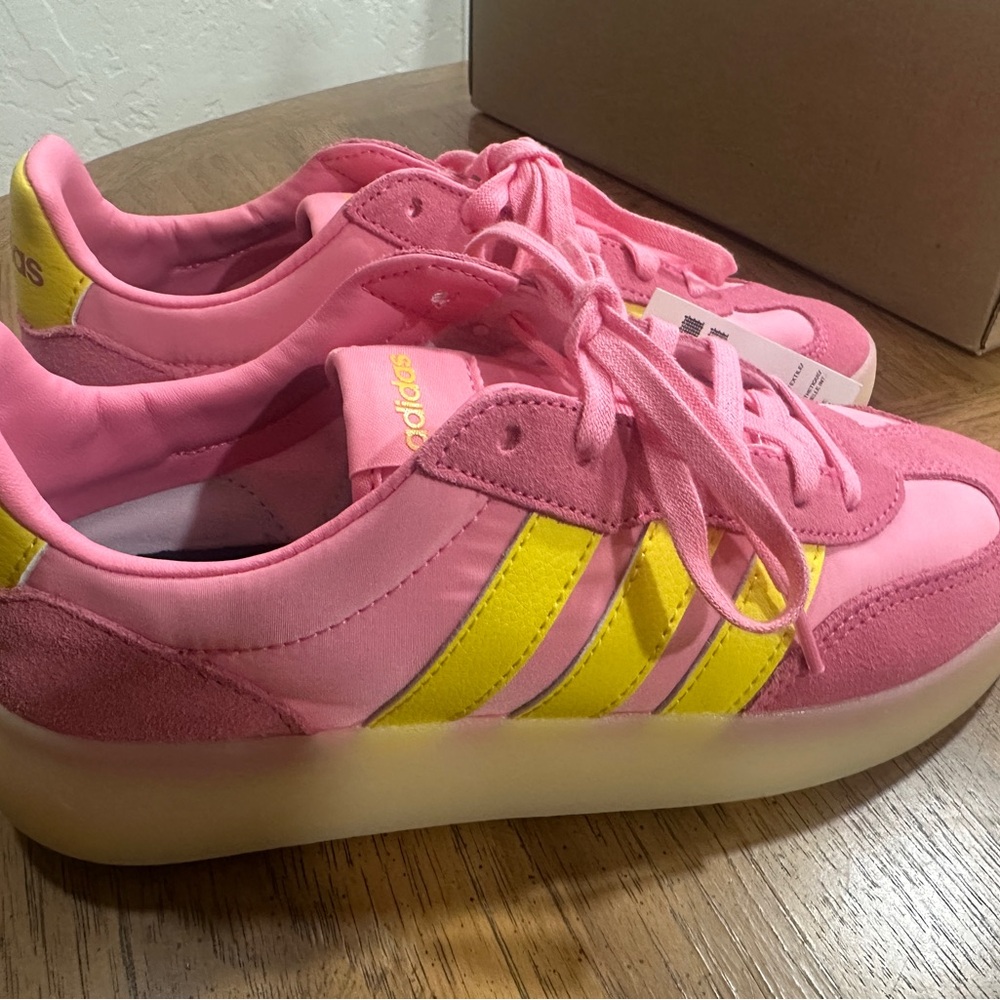 Adidas NWT Pink and Yellow Sneakers